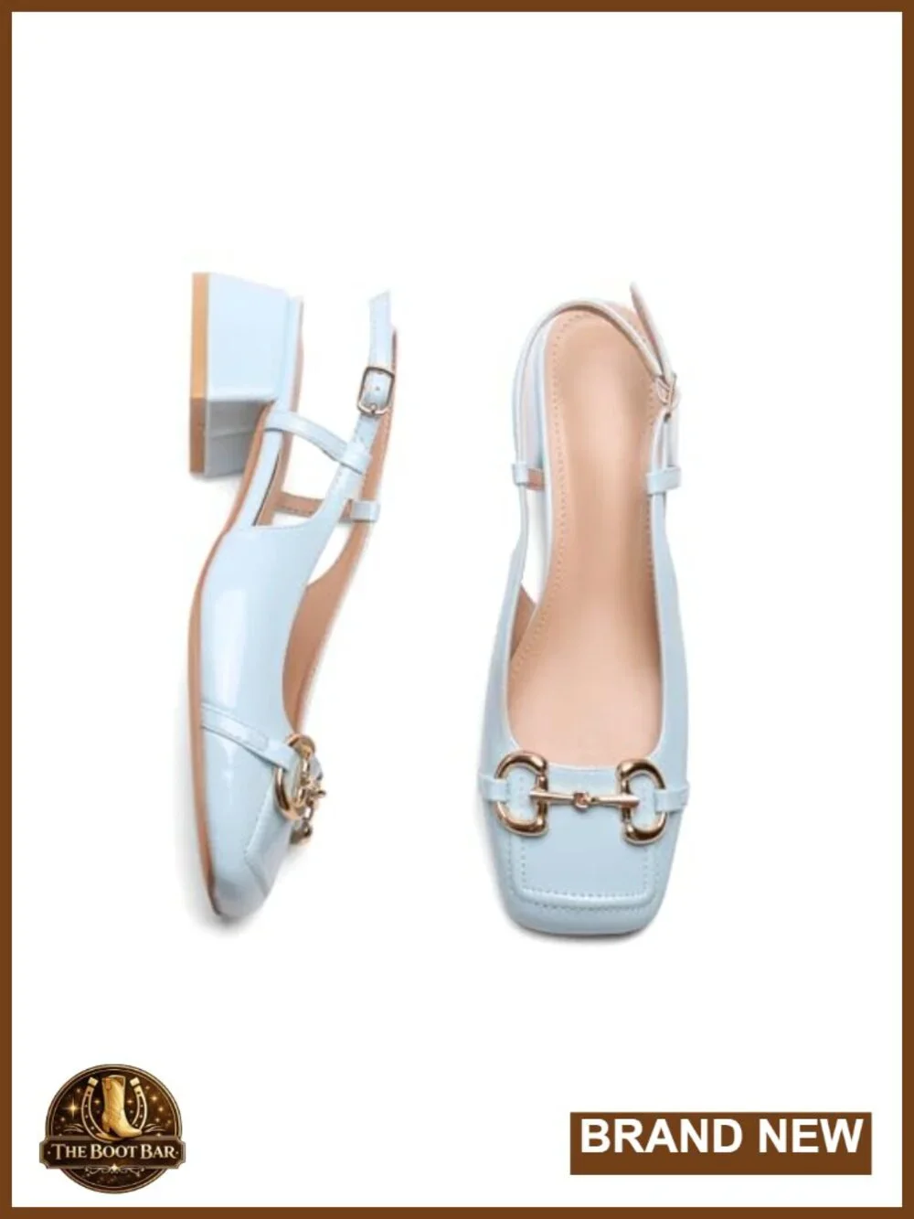 Slingback Mary Jane Heels Low Block Heel Closed Square Toe Pump Shoes
